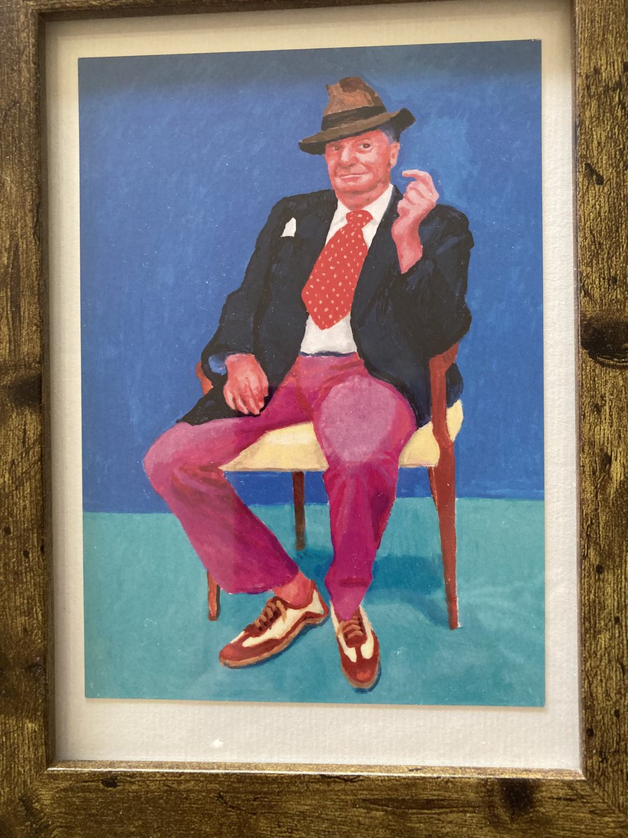 The great #BarryHumphries RIP - painted by the great #DavidHockney