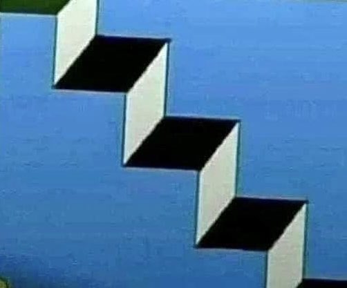 Neuralgroover's tweet photo. Focus on the picture. The stair direction will change approximately every 10 seconds. Your 🧠 will have a hard time deciding which direction is correct. #NeuroTwitter #Neurology #Neuro #Braintrick #Mindtrick #Brain #Neuroscience #MedTwitter #Medical #Mind https://t.co/sxvfHm4me6