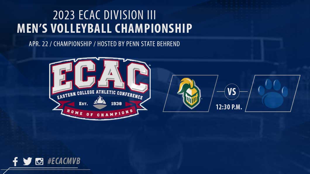 ECACSports's tweet photo. The 2023 #ECACMVB Championship match takes place at 12:30 pm today between visiting @NJCUAthletics and host @PSBAthletics. Follow along below.
📈https://t.co/u1kDj1t5KZ
📺https://t.co/G8c9gnJTGu https://t.co/aaTz8PkiHI