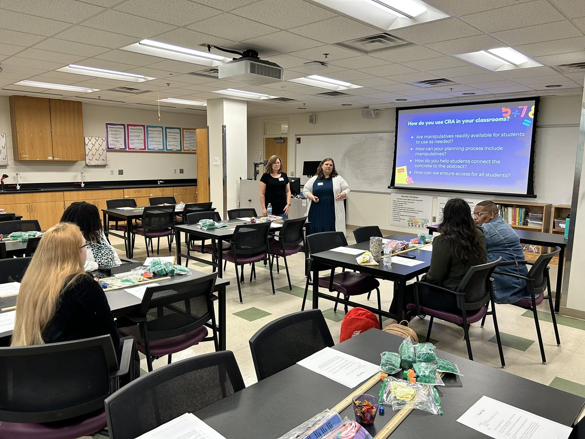 Leanna Daughtry &amp; Robin Hiatt discussing “Meaningful Mathematical Models in Grades K-5 at #NCCTMeast Conference!! <a href="/NCCTM1/">NCCTM</a>