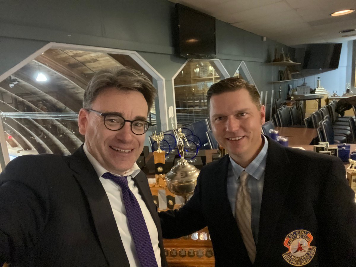 B_MayesSTV's tweet photo. Stopped by the @stvitalcc curling club awards dinner Friday night - kudos to Pres Kevin Blunden &amp; the rest of the club for another successful season. Ice going back in during July (!) to host World Police &amp; Fire Games. https://t.co/RGUJx4MAON