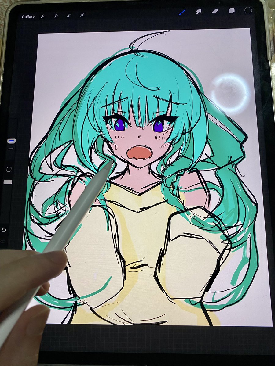 慌ててミクちゃんスケッチを描いています…！よろしくお願いします！

 #絵描きさんと繋がりたい  #三億アカウントの中から私を発掘してください  #春の創作クラスタフォロー祭り  #イラスト