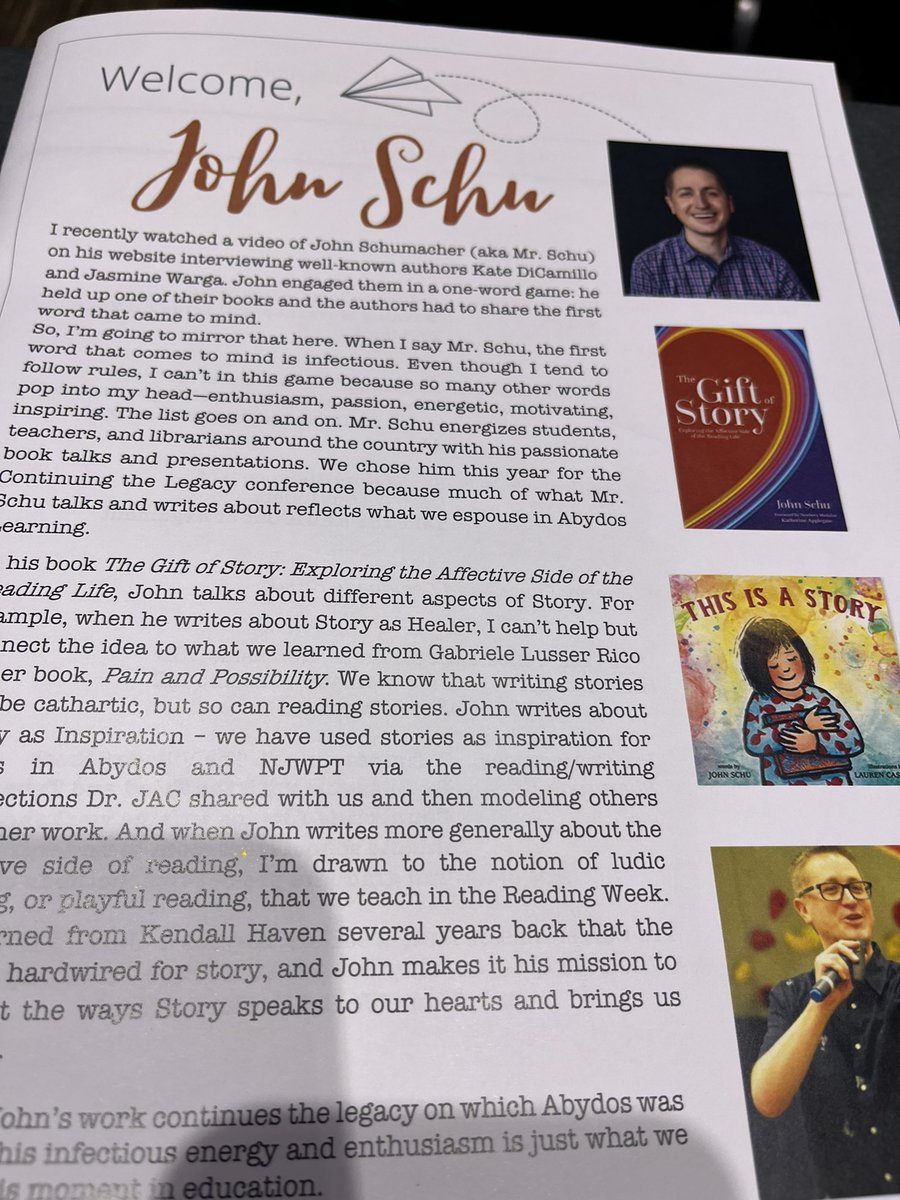 Wahoo—- John Schu - woke us up and invigorated us.