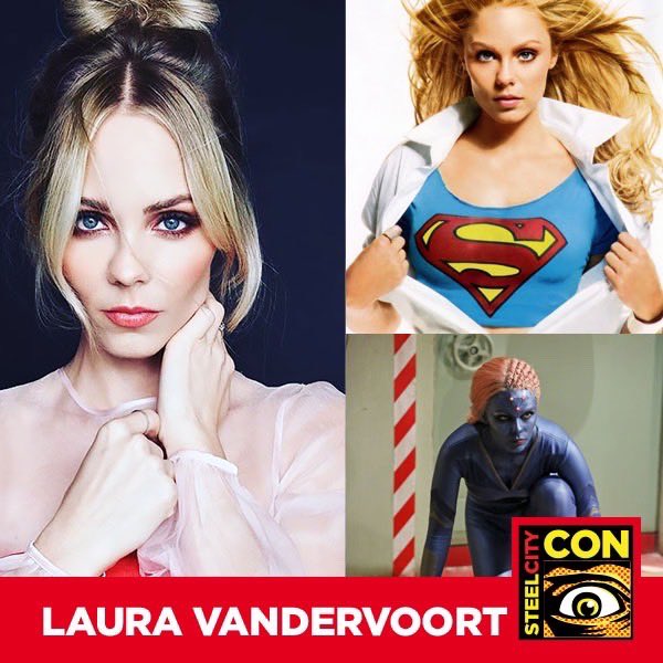 NEW GUEST ANNOUNCEMENT📢 We are delighted to announce Laura Vandervoort is attending #SteelCityCon August 11-13, 2023! <a href="/Vandiekins22/">Laura Vandervoort</a> is best known for her roles as Kara Zor-El on #Smallville, Indigo on #Supergirl, Elena from the series Bitten &amp; many more!
#comiccon #pittsburgh
