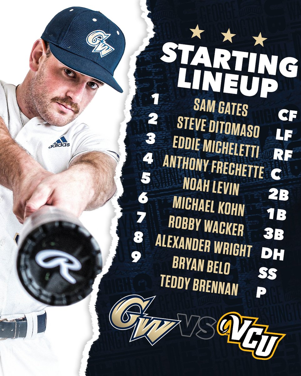GWBaseball1's tweet photo. Lineup for this morning's contest vs. VCU. #RaiseHigh https://t.co/YUWKfimKAK