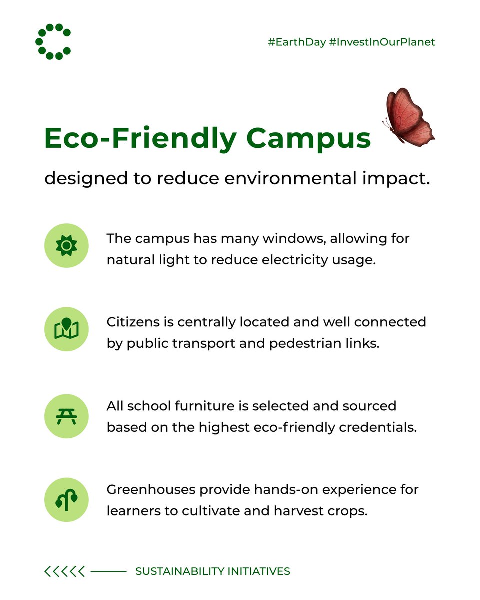 citizens_me's tweet photo. With this year’s theme being #InvestInOurPlanet, we are proud to be doing our part in protecting our planet with our sustainable initiatives and an eco-friendly campus. 🌿 https://t.co/4UQU7froQP