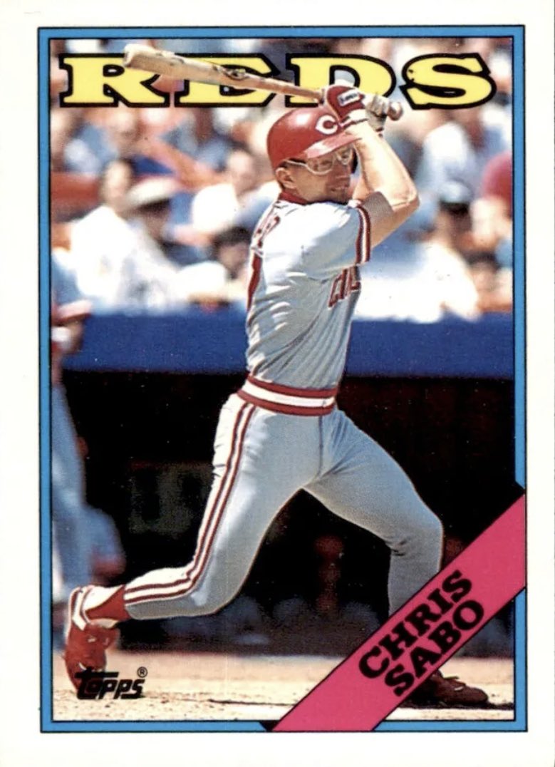 MyCardCollecti1's tweet photo. Chris Sabo @Topps #98T 1988
.268
116 HR
426 RBI
3× All-Star 
World Series Champ 1990
NL Rookie of Year 1988
@Reds Hall of Fame
@Reds @Orioles @whitesox @Cardinals @MLB 
1988: .271, 11 HR, 44 RBI, 40 2B, 46 SB, 
1990: .270, 25 HR, 71 RBI, 25 SB
1991: .301, 26 HR, 88 RBI https://t.co/3RUiwjMONC