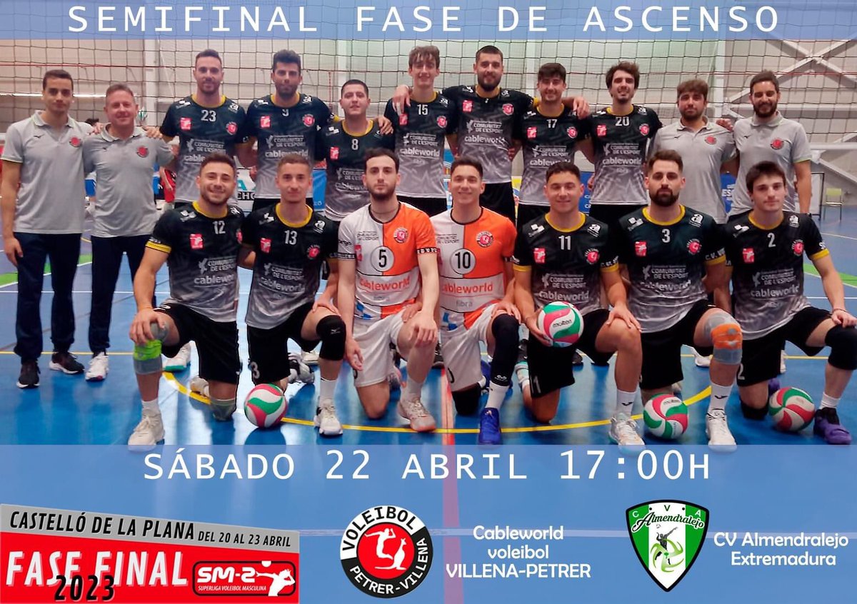 ElRecord's tweet photo. #VOLEIBOL: Cableworld Villena-Petrer PUEDE HACER HISTORIA ￼ESTA TARDE. 
Si derrota a Almendralejo en el pabellón de la Ciutat Esportiva de Castellón sería nuevo equipo de la Superliga. 
Esta campaña han ganado 2 veces a los extremeños: en la semi de la Copa Príncipe y https://t.co/OvpmEWxajm