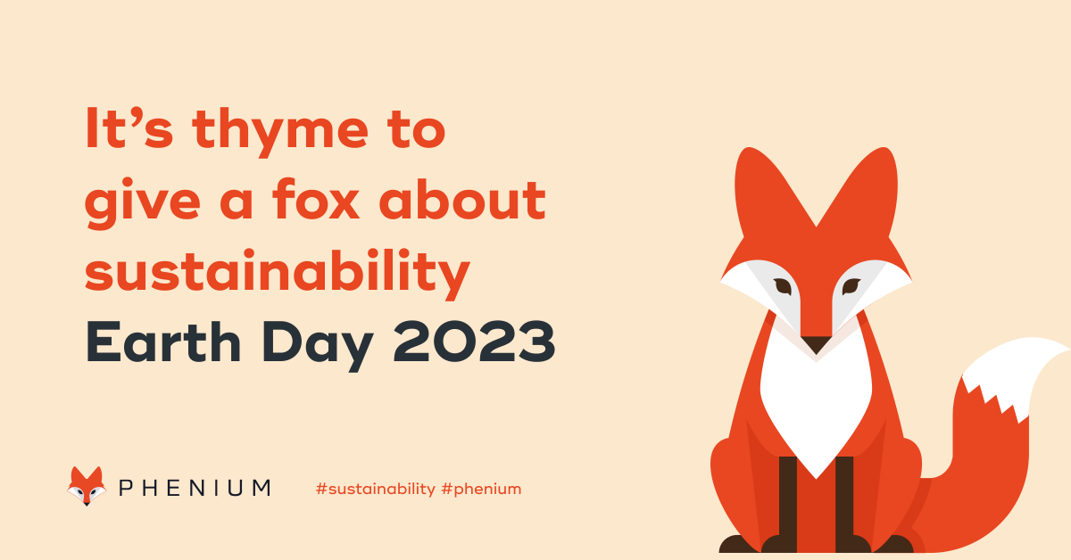 It's #EarthDay today and we're thinking about this year's theme #InvestInOurPlanet. From reducing waste to optimizing kitchen equipment, we’re working hard to be more sustainable. Being Phenium's ai's and ears, Elliott the fox is leading the charge (go Elliott!)