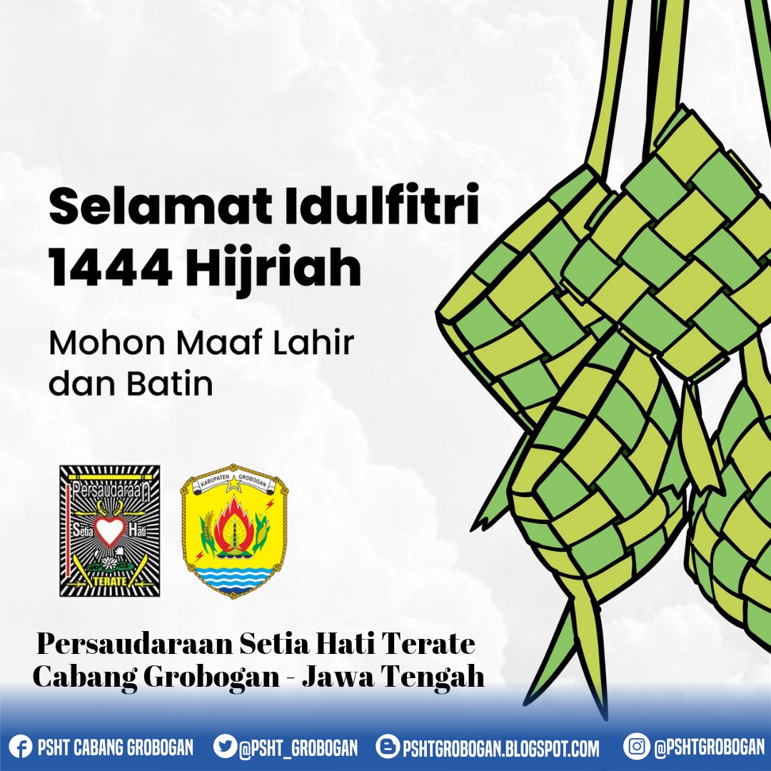psht_grobogan's tweet photo. Semoga di hari yang fitri dan penuh berkah kita bisa saling memaafkan dan banyak dilimpahkan keberkahan. Selamat merayakan Idul Fitri 2023. https://t.co/2mLW20T3bD