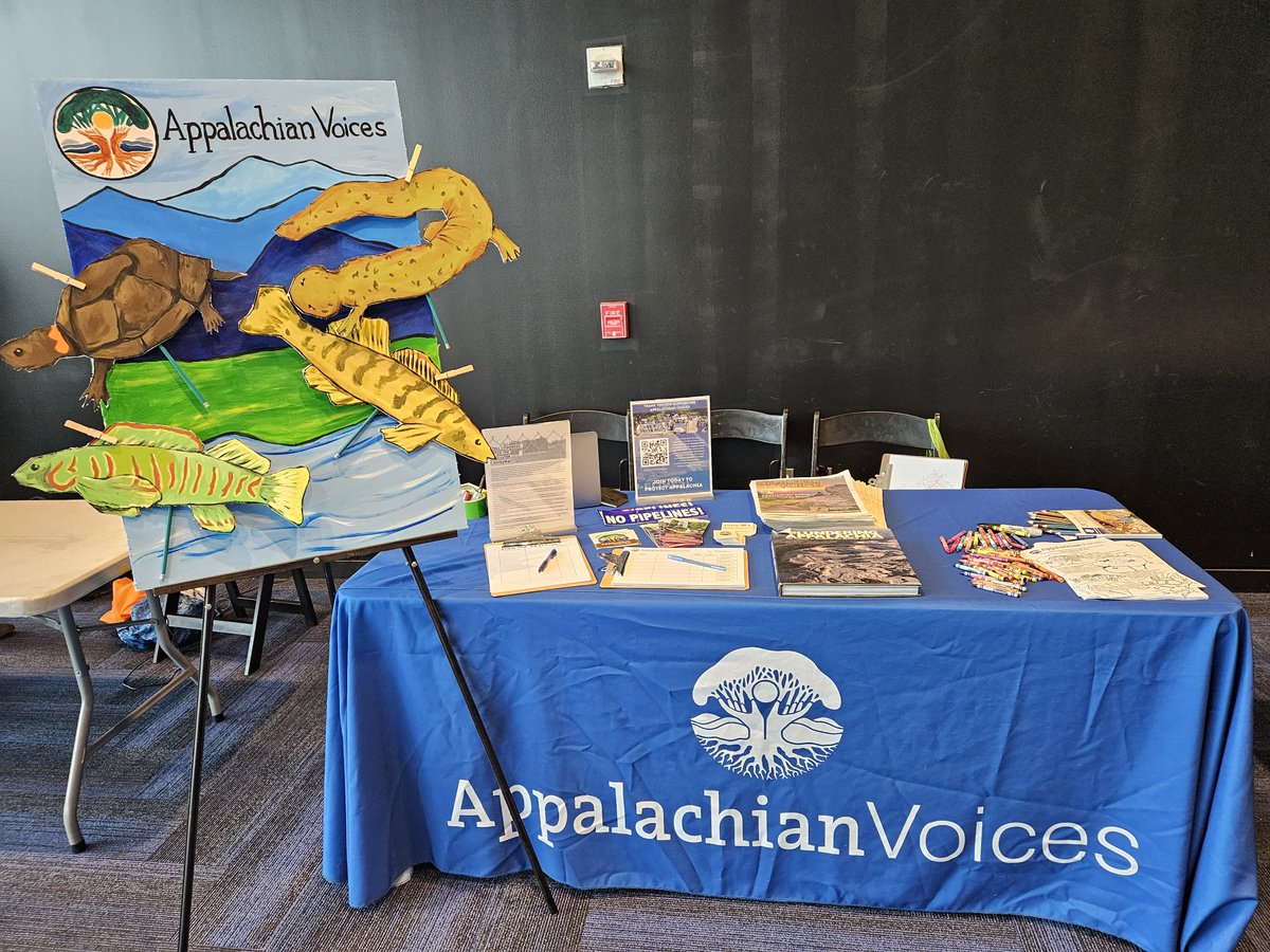 suntostandstill's tweet photo. Come say hi to @AppVoices at Earth Day @ScienceMusofVA and pose with a favorite endangered Appalachian Species #CandyDarter #RoanokeLogperch #Hellbender #BogTurtle https://t.co/esTS2yaQ2d