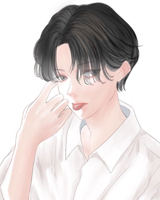 「eyes visible through hair」 illustration images(Latest｜RT&Fav:50)｜21pages