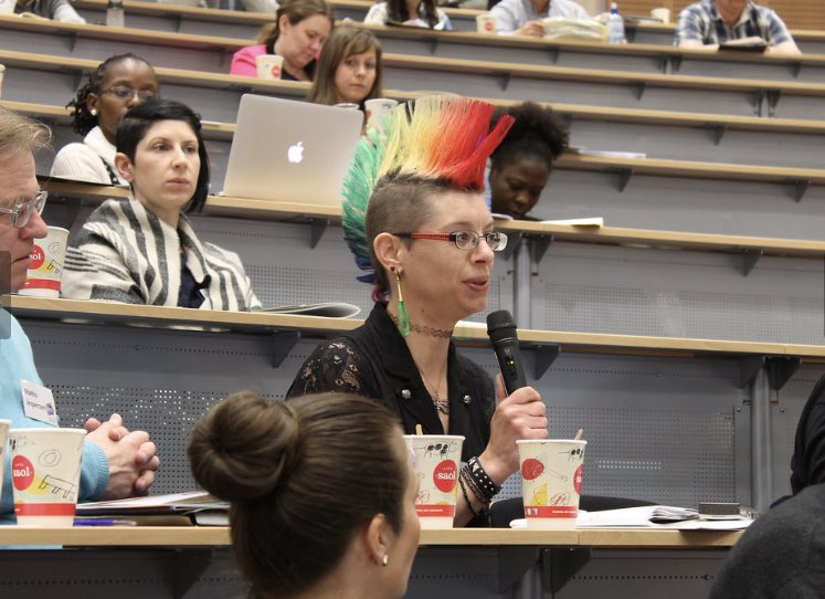 Absolutely gutted to learn of the death of the brilliant Jolijn Santegoeds - a powerhouse of the user/survivor movement. She was so generous with her knowledge and just an amazing human. Suaimhneas síoraí dá hanam uasal. Photo credit <a href="/ClionadeBhailis/">Dr Clíona de Bhailís</a>