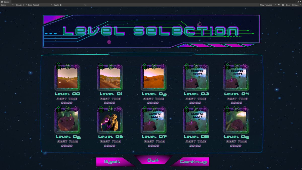 evolvoodoo's tweet photo. Spending some time recently trying to update the UI graphics. I think it's getting to a place that Iย like. What do you think? #LoopyLander #solodev #IndieGameDev #indiedev #gamedev #UI https://t.co/fSJXuI7ITL