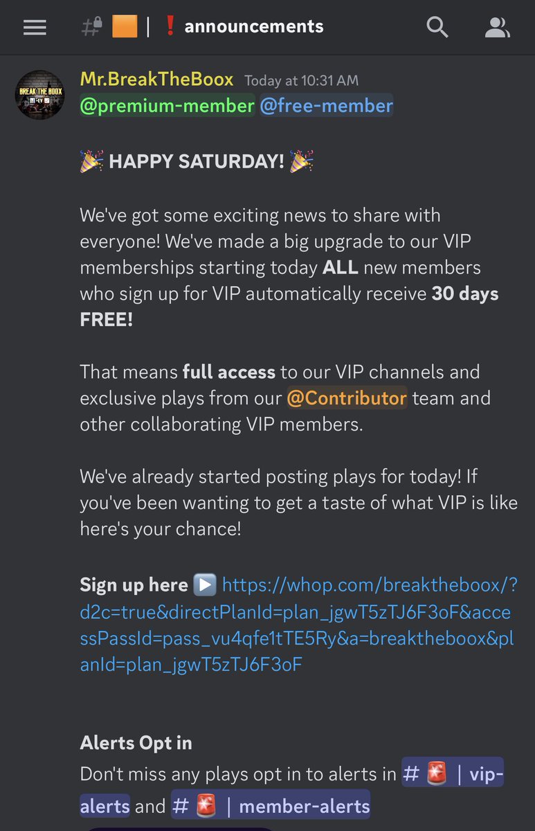 Breaktheboox's tweet photo. 🎉BIG NEWS🎉

All new members can now sign up for VIP and your first 30 DAYS FREE! 

Our teams been posting +EV plays all morning! 

JOIN NOW➡️ https://t.co/vRd09fEdBF

#NBA #MLB #gamblingtwitter https://t.co/YWf4WA5IGl