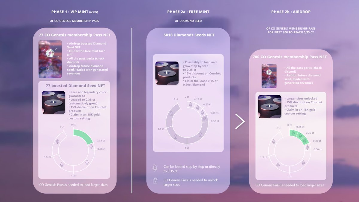 CO Genesis Mint Mechanism
Phase 1 : VIP MINT ✨
Phase 2 : FREE MINT 💎