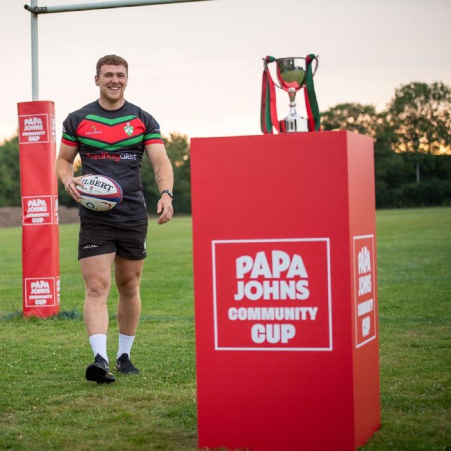 RFU's tweet photo. 🍕🏆After weeks of fantastic competition, our @PapaJohnsUK Men's Community Cup finalists have been confirmed!

👀Check out the teams playing in the 23 finals across 4 venues this weekend!

🏉Which game will you be watching?

Full fixture list⬇️

 #PapaJohnsCommunityCup