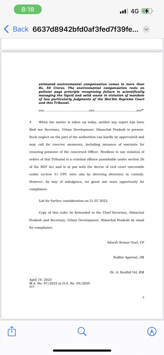 tushargiri3's tweet photo. @DevSutras The government has chosen to ignore the directions of the NGT and has invited strong observations https://t.co/zyWCUIR84M