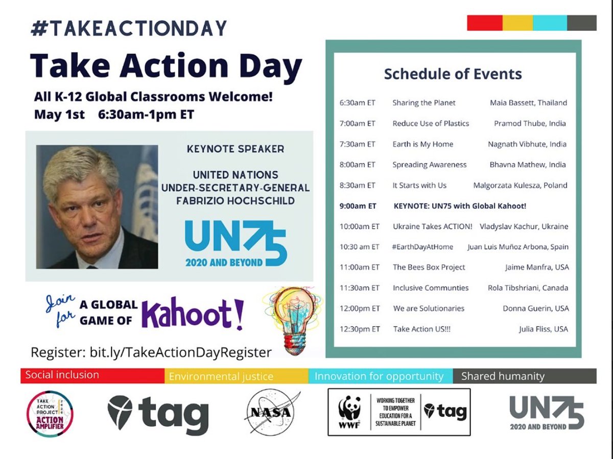 When one of your former #TakeActionDay students organizes your community's #EarthDay celebration by uniting schools into action on behalf of our #planet, we all breathe deeper & smile wider. 

#EveryDayEarthDay #TakeActionUS #WetheFuture