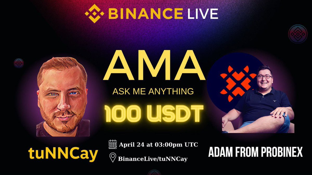 tuNNCayCrypto's tweet photo. 🎉 Get ready for an exhilarating event! We're thrilled to announce that we'll be hosting a live Ask Me Anything (AMA) session with Probinex (@Probinex1) 🔥

To commemorate this exciting milestone, we're giving away a reward of 100 USDT💰

🗓 The session will take place on April 24nd. To participate in the event, follow these steps⤵️

✅ Complete Gleam (https://t.co/dlX2tg67f9)
✅ Join the live stream on the day of the event. 📹

Don't miss this incredible opportunity! Visit the link for further details and a chance to win the reward.👇🏻

Link: https://t.co/XnpoWFDGrZ