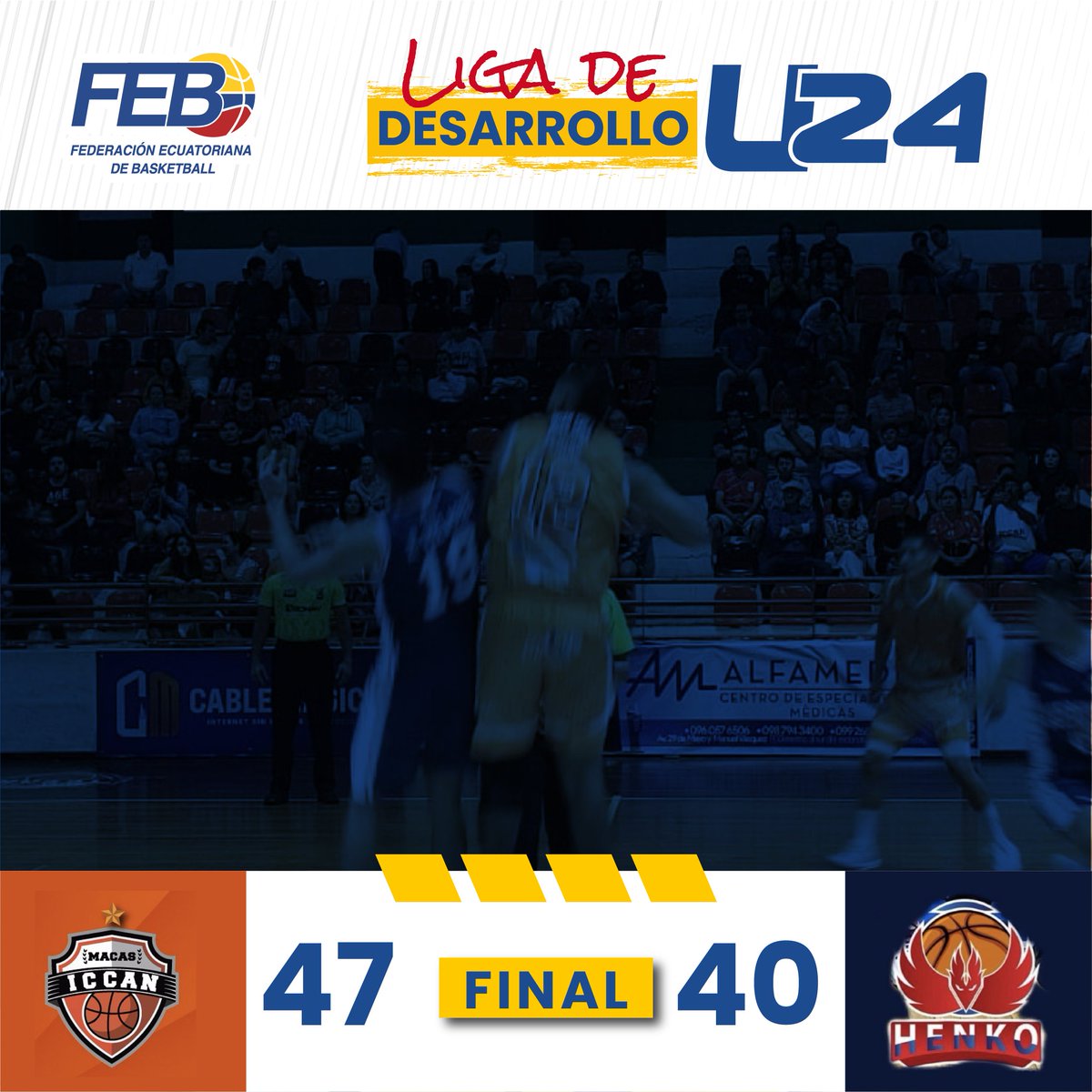 FebEcuador's tweet photo. π Liga de Desarrollo U24
Con un resultado ajustado #Iccan superΓ³ a #Henco en los cuartos de final de la Liga de Desarrollo #U24
#Ecuador #FEB #U24 #Macas https://t.co/n79OyV85PD