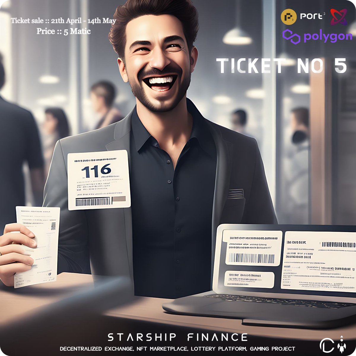 Pot is ready <a href="/Cryptolottery_s/">Crypto lottery / Mint is LIVE (Phase 3) 🔥</a> 🔥
Buy ticket by minting specific NFT for 5Matic
Premium users have free access💥

✅Join: soquest.xyz/space/starship…
soquest.xyz/space/starship…

👉Mint: autominter.com/mint/64423e189…

⏰4/21-5/14

#starshipfinance #cryptolottery_s #lottery #polygonNFTs #SoQuest