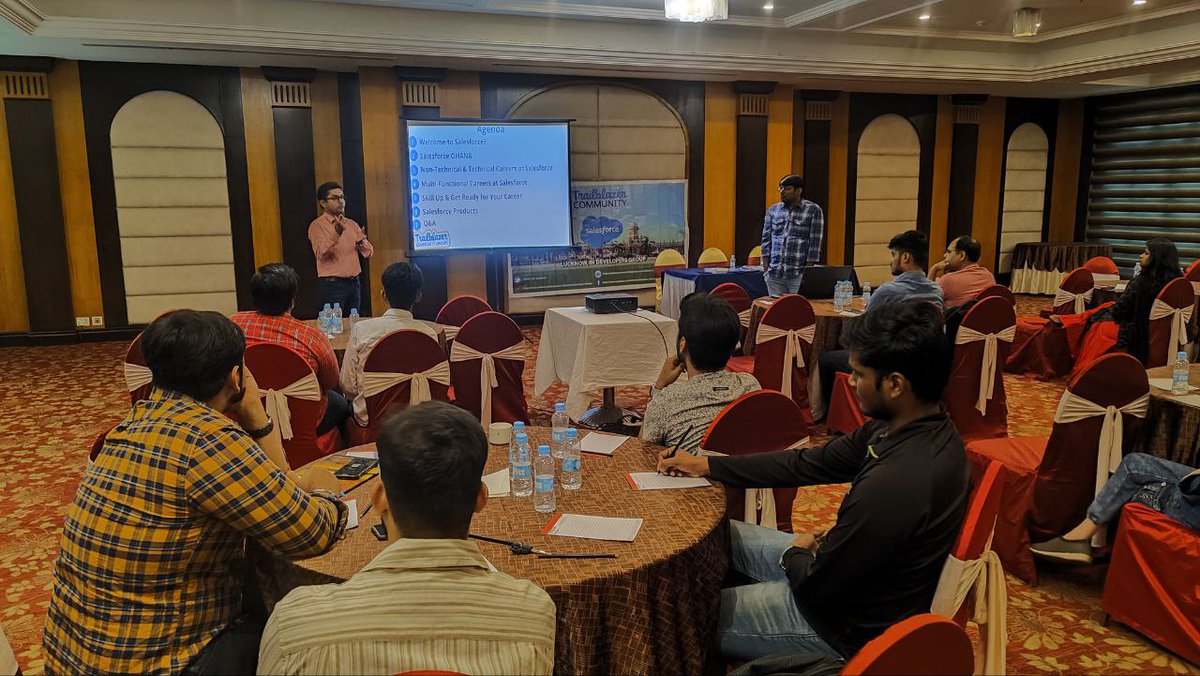 vstheCRMbee's tweet photo. Had an amazing time connecting with other Salesforce developers at the meet up! Can't wait to apply what I learned in this session. #salesforce #trailheadcommunity
Special thanks to today's speakers  
@faisalsiddiki21
@MePradipS
@Rameshwar_Ankit 
@LucknowSfGroup https://t.co/kX4P9Cpk4l