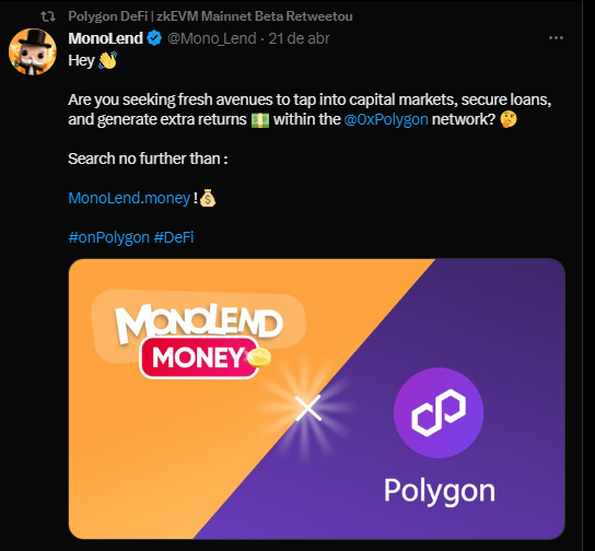 imlegnar's tweet photo. It is my delight to tell you that @0xPolygonDeFi
RT MonoLend 👇 https://t.co/oF19ngqKwA