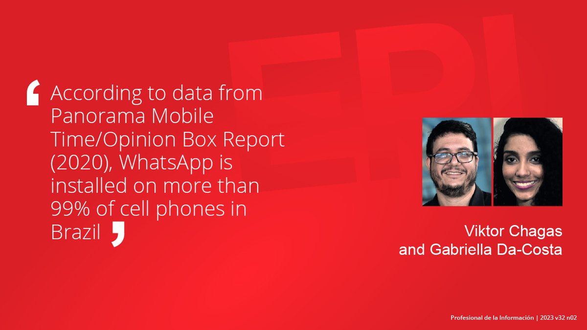 SCImagoEPI's tweet photo. #WhatsApp and transparency: an analysis on the effects of digital platforms’ opacity in political communication research agendas in Brazil. By @ombudsmanviktor and Gabriella Da-Costa
▶️ https://t.co/J0fUMZJfn4
#AlgorithmicTransparency https://t.co/q9X4JXuzcb