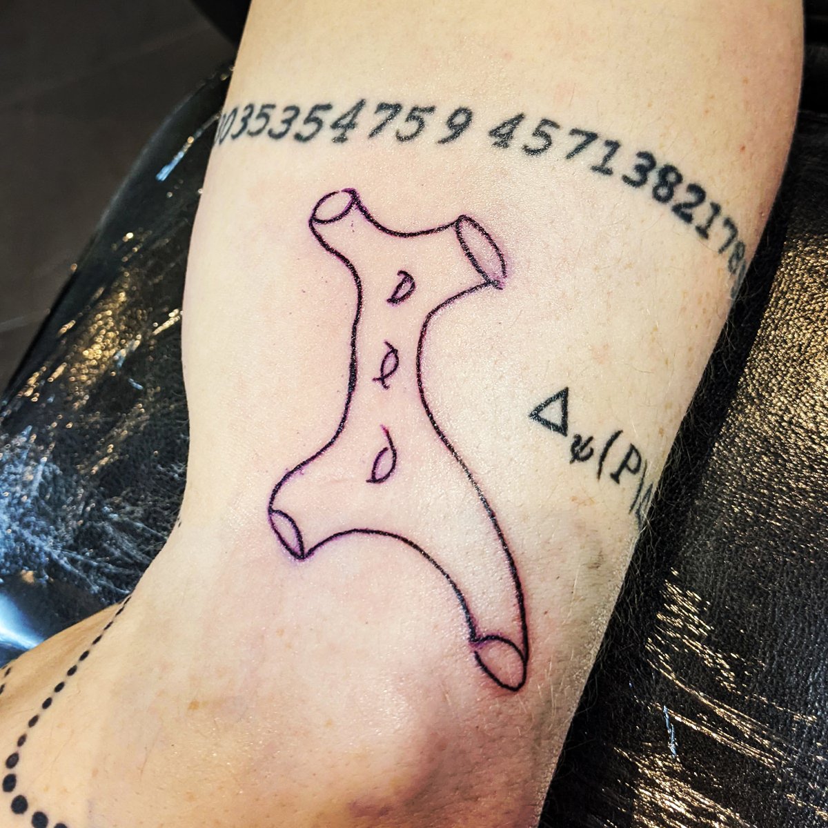 Tattoo #50 - Genus 3 surface as drawn by Maryam Mirzakhani. As the first  woman to win the Fields Medal, she was, and will always continue to be, an  inspiration., image size:1200x1200