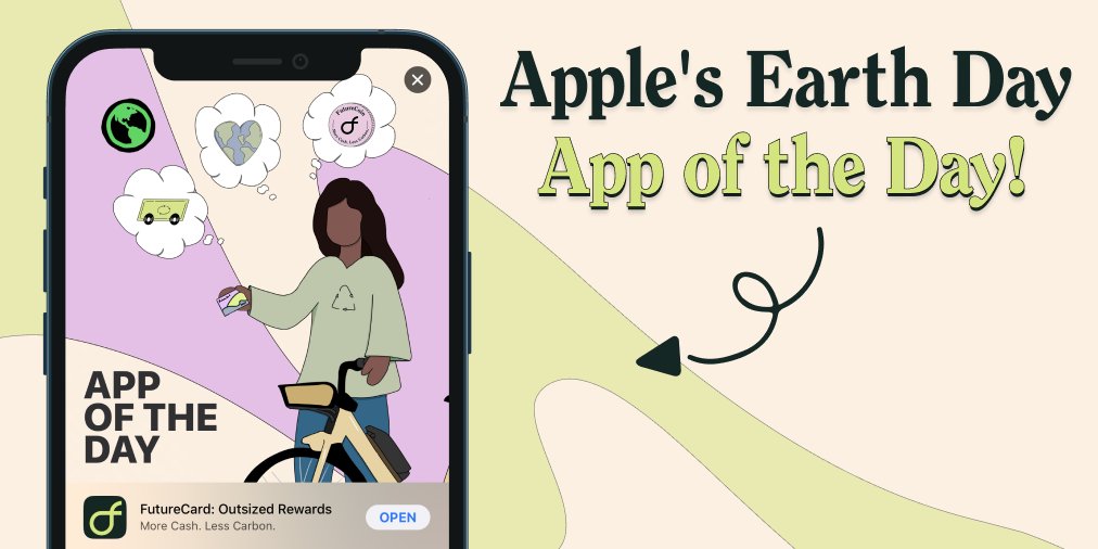 thefuturecard's tweet photo. It's #EarthDay2023, and we're THRILLED to be featured as Apple's Earth Day APP OF THE DAY! 🎉

We couldn't have done it without our incredible Future members who are helping us pave the way toward a more sustainable economy. 🌎

Check it out! https://t.co/CnYXyESyYc https://t.co/3oIxGeo8s9