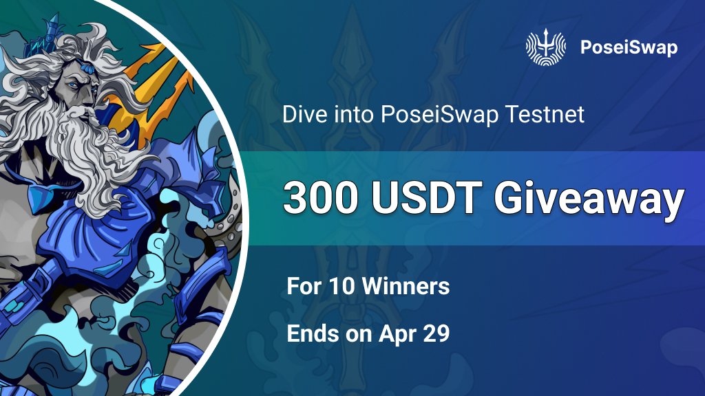🔱 Over 300 $USDT worth of prizes for 10 lucky winners!

Join the early PoseiSwap community and be the true master of the seas! 🧜‍♂️🌊

Complete all four quests on our <a href="/QuestN_com/">QuestN</a> page to become eligible. More details below ⤵️