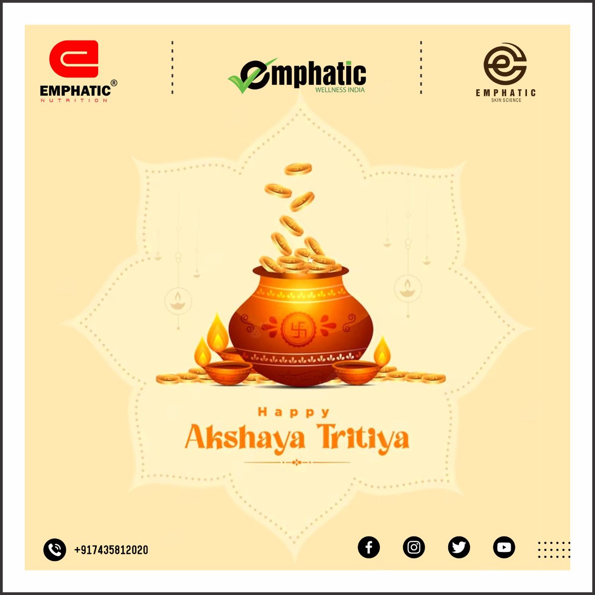 emphaticindia's tweet photo. #EmphaticGroup best wishes to all of you for #AkshayTritiya. #AkshayTritiya2023 #Emphatic #EmphaticIndia #EmphaticNutrition #EmphaticWellness #EmphaticSkinScience https://t.co/ym60P53Lac