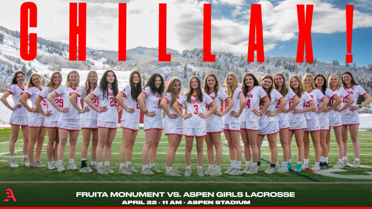 GAMEDAY
ASPEN LACROSSE

vs. Fruita Monument
APRIL 22 
11 AM
ASPEN STADIUM