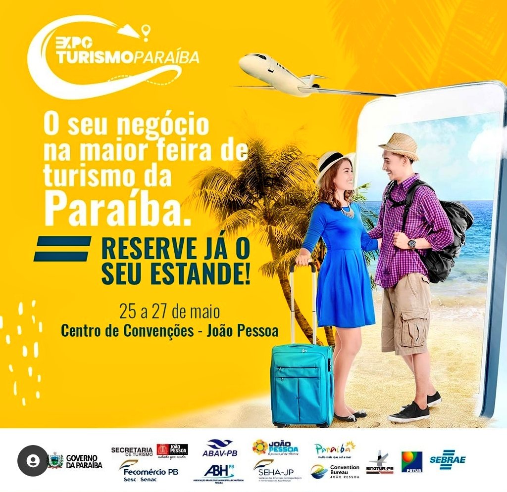 FerdnandoLucena's tweet photo. A terceira edição da Expo Turismo Paraíba chega para promover o turismo das 12 regiões turísticas do Estado.
🗓 25 a 27 de maio
⏰ 15h às 21h
📍Centro de Convenções - João Pessoa
Saiba mais: https://t.co/yl5jQa5QXc
#sebraepb #expoturismopb #turismo https://t.co/T4ogU29Ass