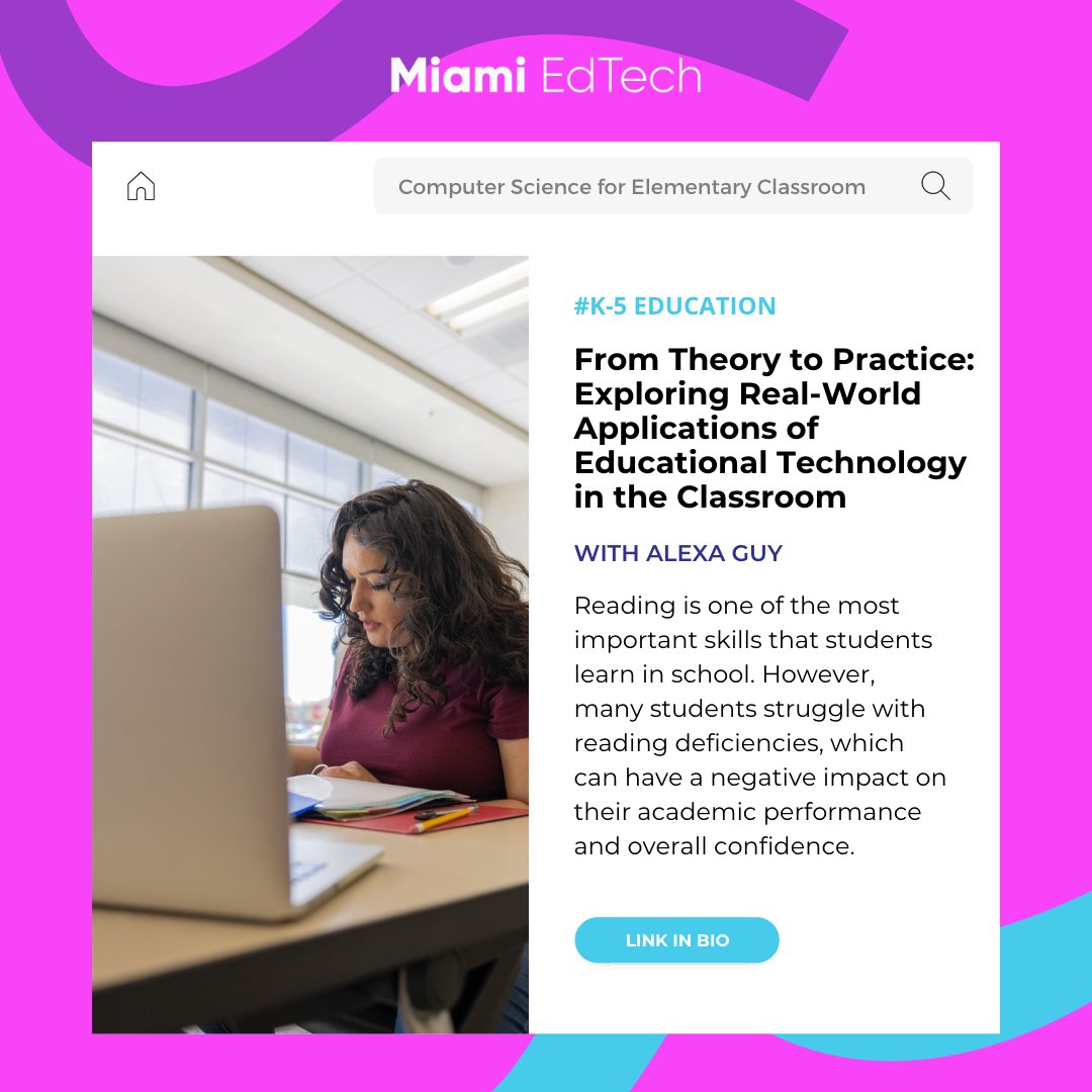 MiamiEdTech's tweet image. Our latest blog post explores real-world examples of how educational technology can enhance your teaching experience. From interactive whiteboards to virtual reality, we&apos;ll show you how to make learning come alive. #edtech #classroomtechnology 

ow.ly/UBcm50NPkFm