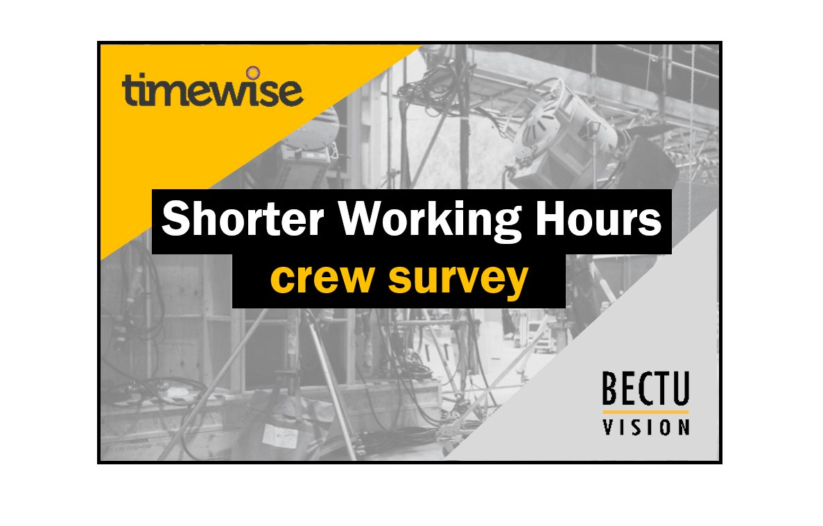 bectu's tweet photo. The film and television industry has some of the longest working hours in the UK. If you are a UK crew member with experience on scripted productions have your say on shorter working hours here ➡️ https://t.co/t7FrkkK1uX

Survey closes tomorrow at 12pm!
@BectuV https://t.co/hotIfzmCbJ