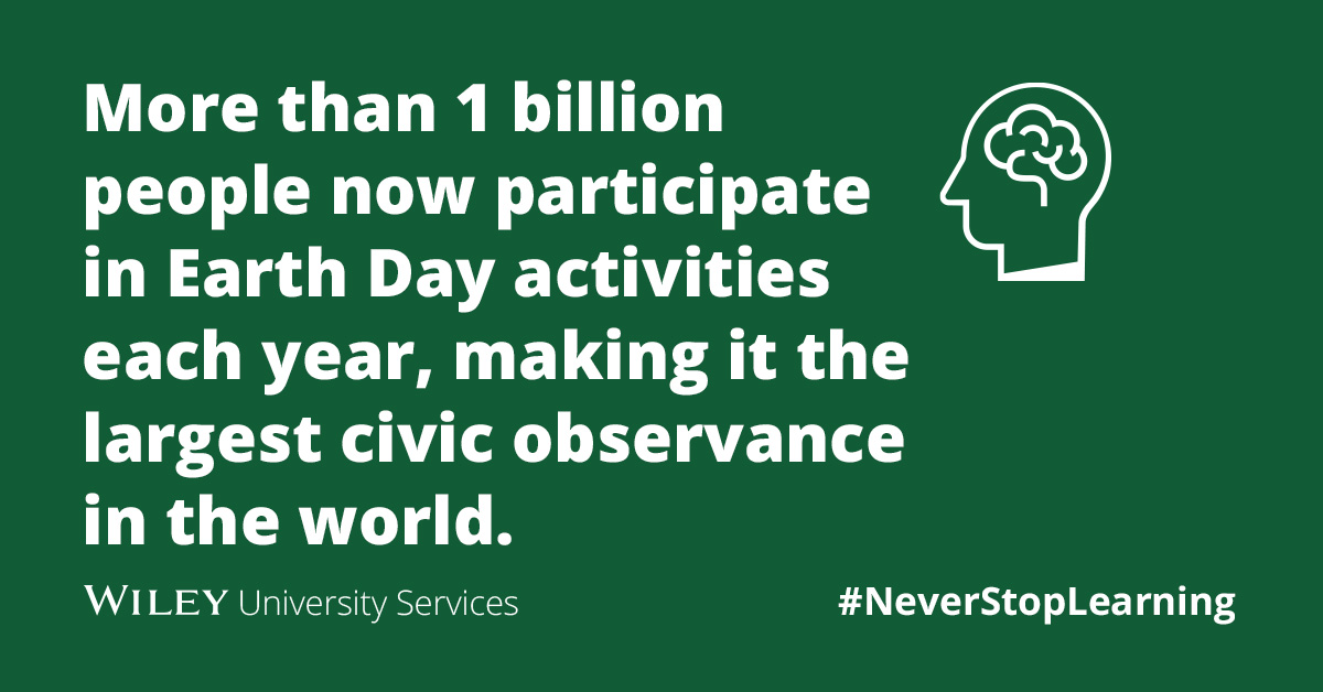 WileyUniServcs's tweet photo. Happy #EarthDay! π This year's theme is βinvest in our planet.β How do you plan to make a difference? #NeverStopLearning #SmartToFinish https://t.co/ce7CthGcBp https://t.co/4sEKmY07BL