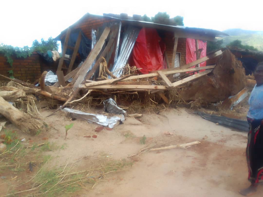 Damaged property in Malawi after Cyclone Freddy,