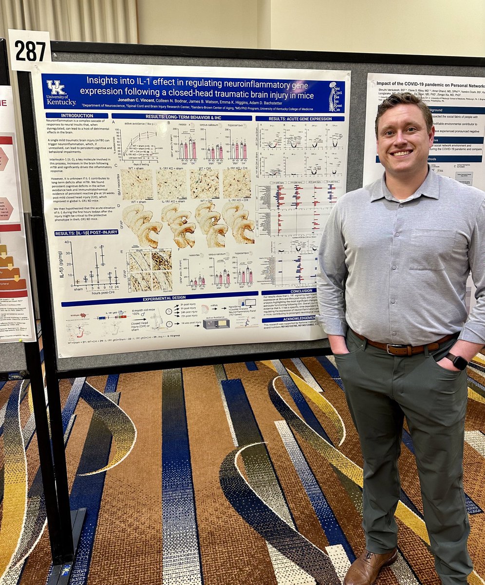 Jon Vincent (@jvin0295) on Twitter photo The excitement is real! I’m thrilled to represent <a href="/uky_mdphd/">UK MD PhD Program</a> & present findings from <a href="/BachstetterLab/">Adam Bachstetter</a> on the fascinating link between IL-1R1 signaling and neuroinflammation after mTBI at <a href="/JointMeeting/">JointMeeting</a>. Can’t wait for the engaging discussions! <a href="/A_P_S_A/">APSA</a> #DoubleDoc #neurotwitter #TBI The excitement is real! I’m thrilled to represent <a href="/uky_mdphd/">UK MD PhD Program</a> & present findings from <a href="/BachstetterLab/">Adam Bachstetter</a> on the fascinating link between IL-1R1 signaling and neuroinflammation after mTBI at <a href="/JointMeeting/">JointMeeting</a>. Can’t wait for the engaging discussions! <a href="/A_P_S_A/">APSA</a> #DoubleDoc #neurotwitter #TBI