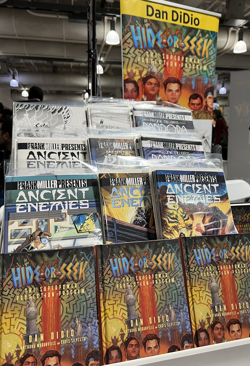 FMPComics's tweet photo. @FMPComics in the house @wickedcomiccon . See you at booth 419 #frankmillerpresents #dandidio #wickedcon #pandora #ancientenemies #roninbook2 https://t.co/6CoDg13Vmy