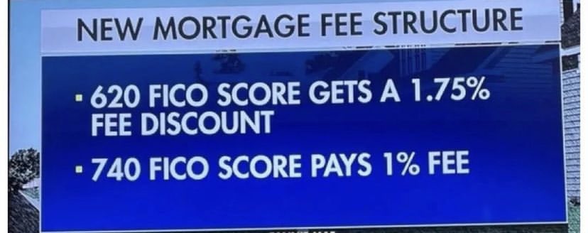 GregCon92746664's tweet photo. @nickgerli1 Add this new mortgage fee structure to the mix. Good credit will not want to pay for the fee, so will not buy homes and low/fair credit will be lured into a horrible housing market. https://t.co/RtZRnPTcLz