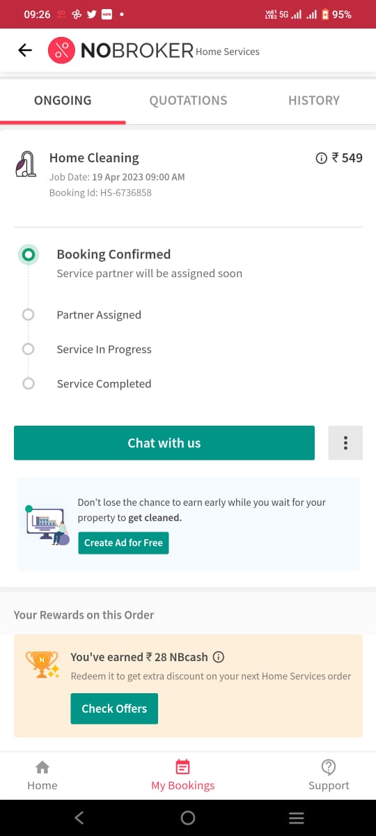 vineetarora01's tweet photo. @nobrokercom , @NoBrokerCare  paid for bathroom cleaning subscription by paying Rs. 549 via order no. HS-6736858 on .... Status marked as completed without any visit...no response on mail or calls. Please refund and stop charging customers if u can't provide services. https://t.co/29zvgupz48