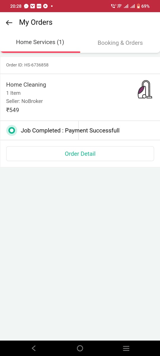 vineetarora01's tweet photo. @nobrokercom , @NoBrokerCare  paid for bathroom cleaning subscription by paying Rs. 549 via order no. HS-6736858 on .... Status marked as completed without any visit...no response on mail or calls. Please refund and stop charging customers if u can't provide services. https://t.co/29zvgupz48
