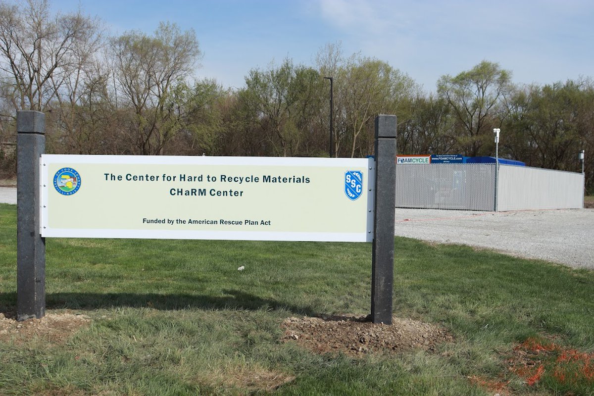 ♻️ Cook County and SSC announced the grand opening of the Center for Hard to Recycle Materials (CHaRM Center) at a joint press conference on Thursday, April 20, 2023. Watch the press conference at bit.ly/3AiKPJP