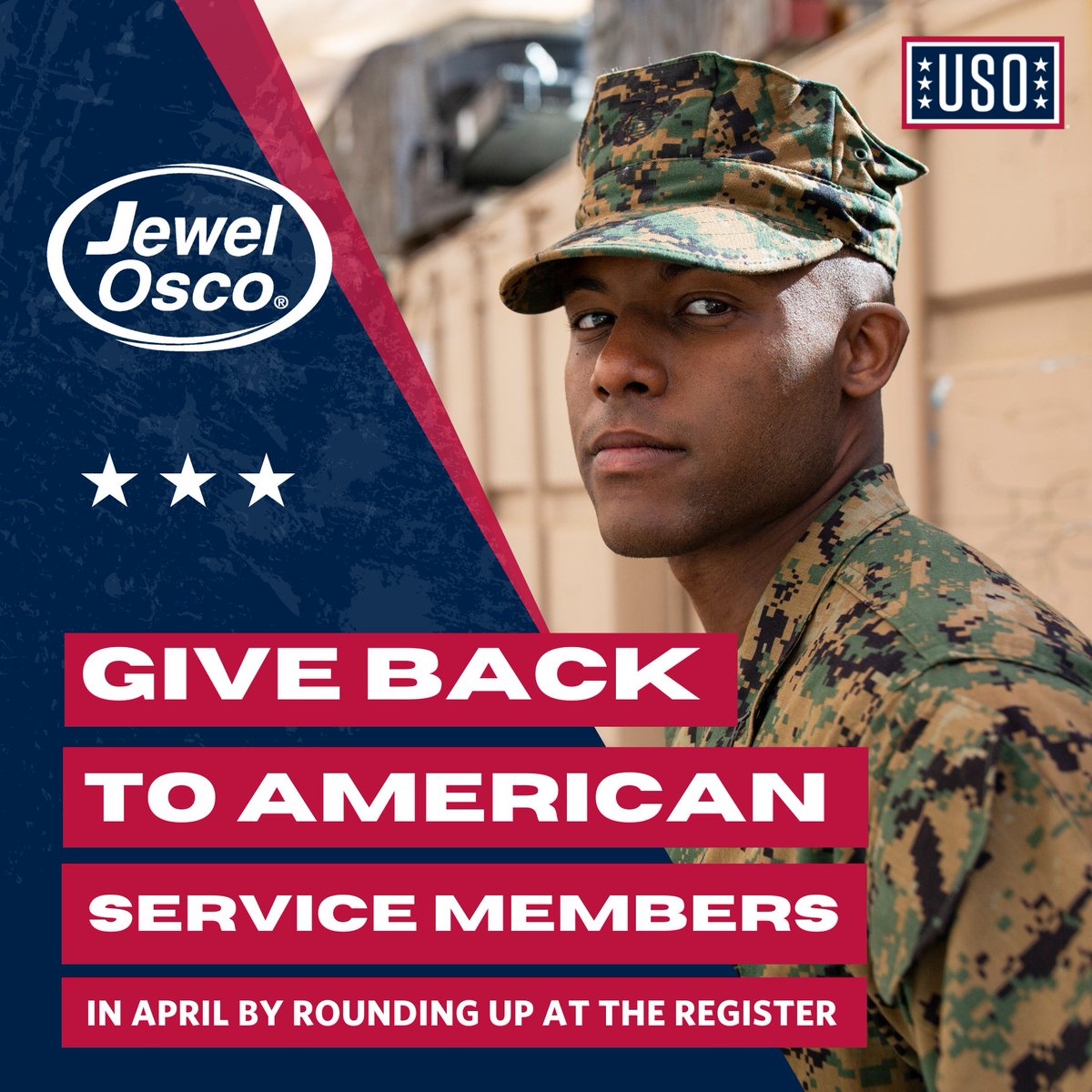 Looking for a way to show your appreciation for our military? Visit your local <a href="/jewelosco/">Jewel-Osco</a> store today and round up to the nearest whole dollar at checkout to support our military service members and their families. #BeTheForce