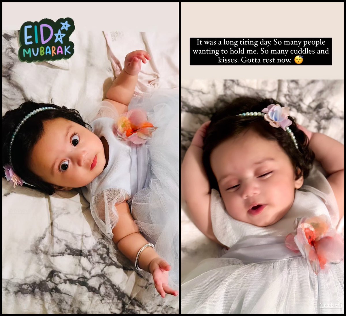 KashifMD's tweet photo. Eid Mubarak to everyone from baby Ayra. #FirstEid #EidAlFitr 🌙🎉🎈 https://t.co/4oG1MKyTTr