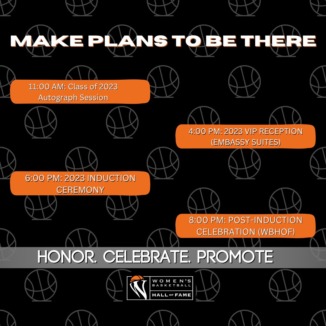 WBHOF's tweet photo. We are officially ONE WEEK out from #Induction2023!
Make plans to join us at our many events and don't forget to grab your tickets to witness history!
#WBHOF #InductionCeremony #WBHOFamer #HonorCelebratePromote https://t.co/b2u5bL9Qb5