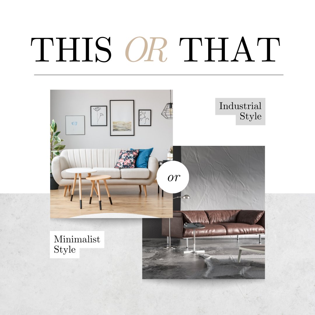 TimKinzler's tweet photo. Minimalism is focused on simplicity and neutral colors, while industrial style is all about raw, unfinished touches like exposed brick, metal and concrete. Which do you prefer? Let us know!
#interiordesign #minimaliststyle #industrialstyle #designinspiration #stylepreference https://t.co/2wPG4eeqxD