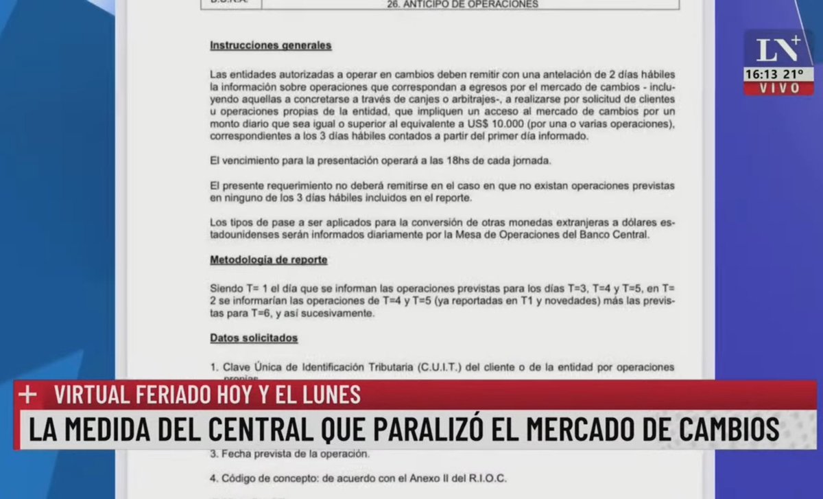 elbademantelamb's tweet photo. Offenbar kündigt die Zentralbank Argentiniens für Montag einen Feiertag an

Der Zentralbank gehen die Dollar aus

Der Argentinische Peso fällt rasant

Die Zentralbank erhöht den Zins um weitere 300ps auf 81%

Preisinflation bei 104%

#EstudiarBitcoin 
#Bitcoin https://t.co/PbjL8BGSgS